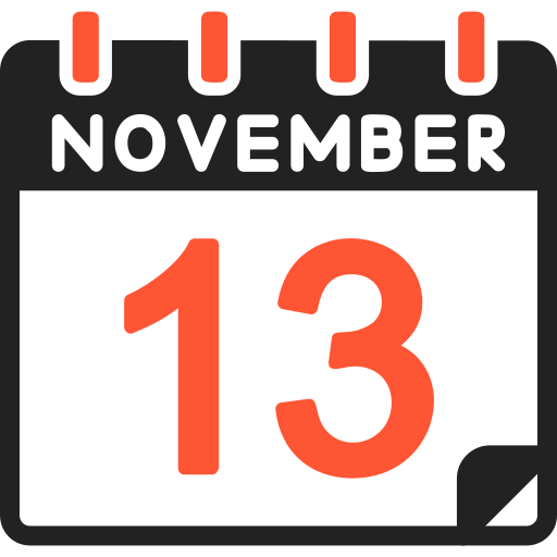 November 13 Generic color fill icon