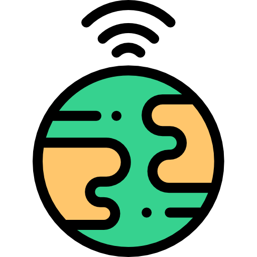 지구 행성 Detailed Rounded Lineal color icon