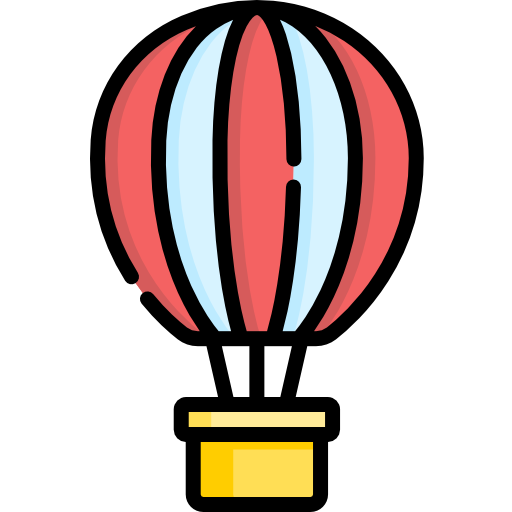mongolfiera Kawaii Lineal color icona