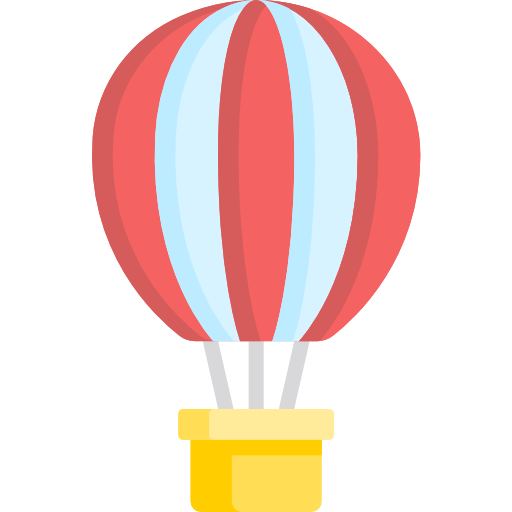 Hot air balloon Kawaii Flat icon