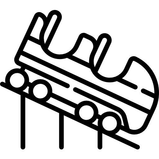kolejka górska Kawaii Lineal ikona