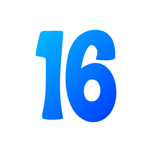 numero 16 Generic gradient fill icona