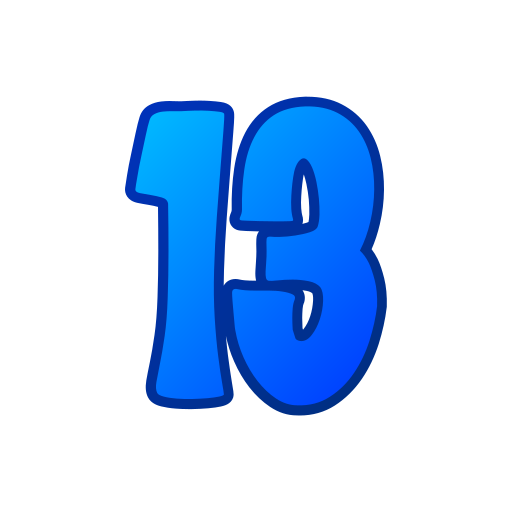 número 13 Generic gradient lineal-color icono
