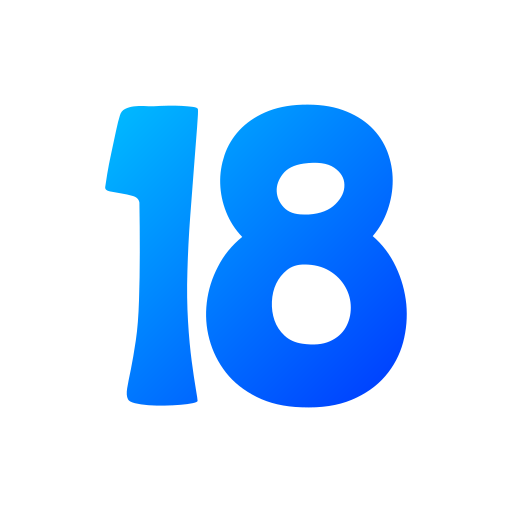 número 18 Generic gradient fill icono