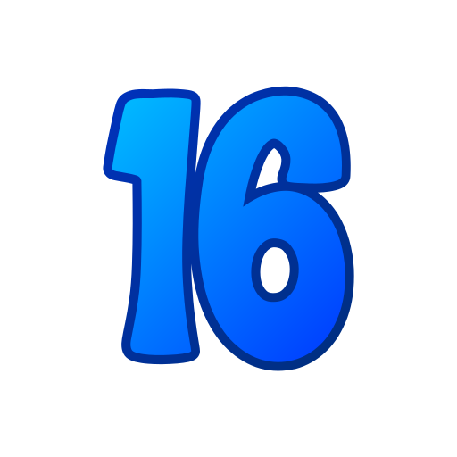 número 16 Generic gradient lineal-color icono