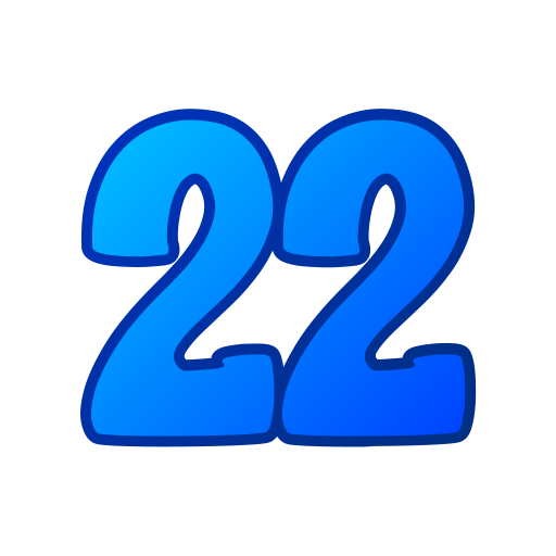 Number 22 Generic gradient lineal-color icon