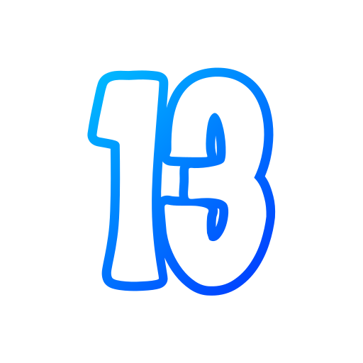 nummer 13 Generic gradient outline icoon