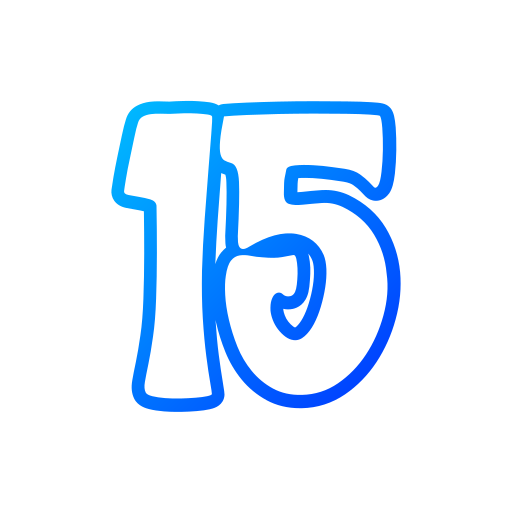 Number 15 Generic gradient outline icon