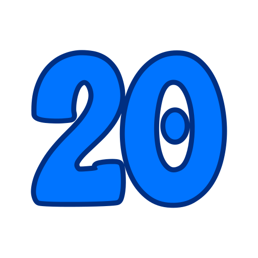 nummer 20 Generic color lineal-color icon