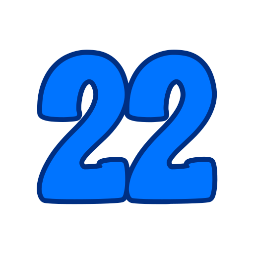 nummer 22 Generic color lineal-color icon