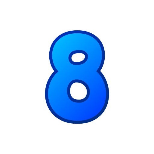 Number 8 Generic gradient lineal-color icon