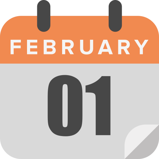 February Generic color fill icon