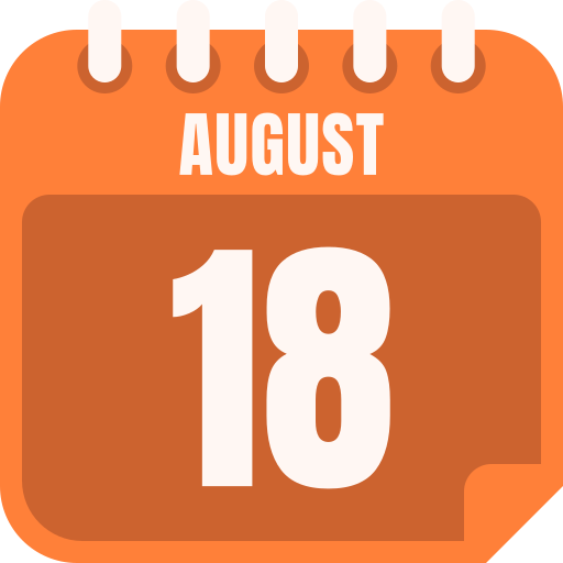 August 18 Generic color fill icon
