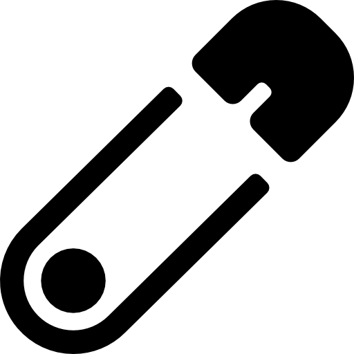 Safety pin Curved Fill icon