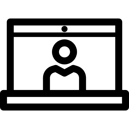 Video conference Curved Lineal icon