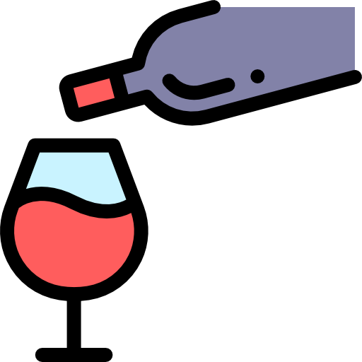 vino Detailed Rounded Lineal color icono