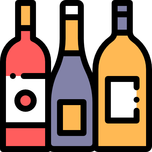 Wine Detailed Rounded Lineal color icon