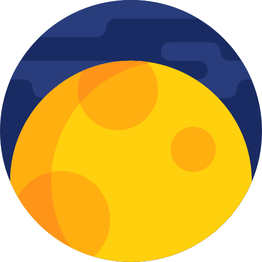 Луна Detailed Flat Circular Flat иконка