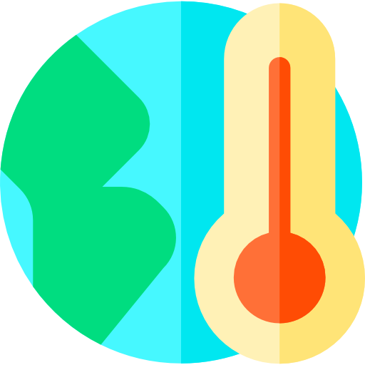 le réchauffement climatique Basic Rounded Flat Icône