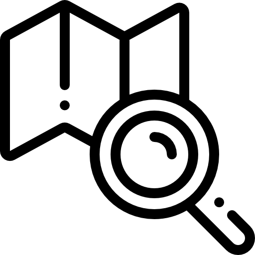 mapa Detailed Rounded Lineal Ícone