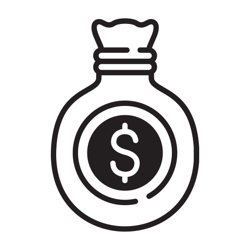 torba z pieniędzmi Generic black fill ikona