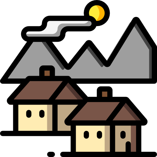 마을 Basic Miscellany Lineal Color icon