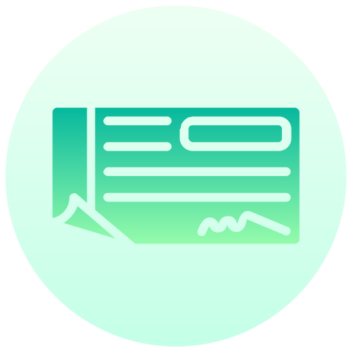 Cheque Generic gradient fill icon