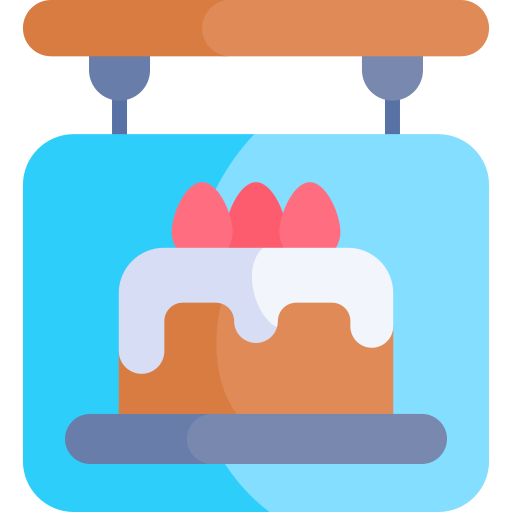 panadería Kawaii Flat icono