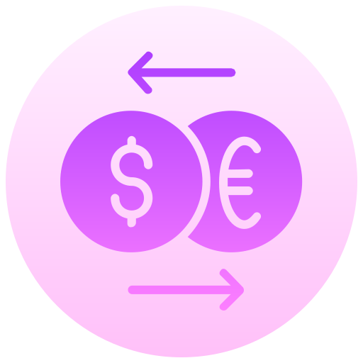 cambio di valuta Generic gradient fill icona