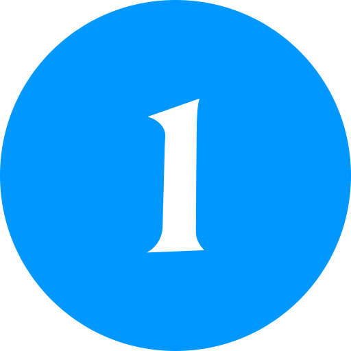 Number 1 Generic color fill icon