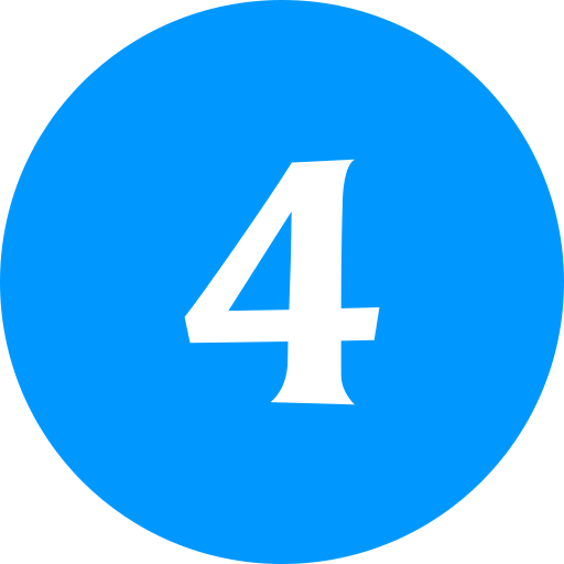 numer 4 Generic color fill ikona