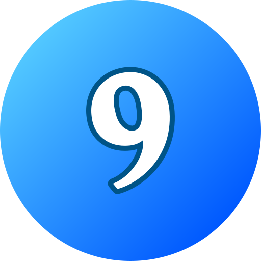numero 9 Generic gradient lineal-color icona