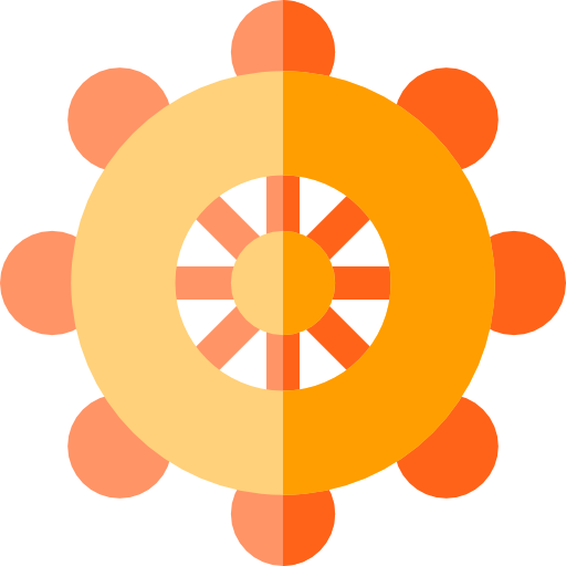 rueda del dharma Basic Rounded Flat icono
