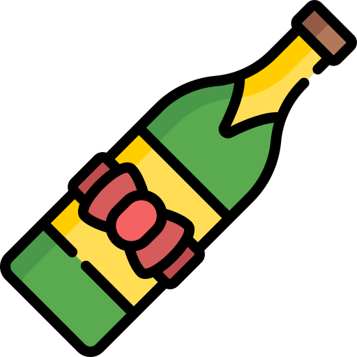 szampan Kawaii Lineal color ikona