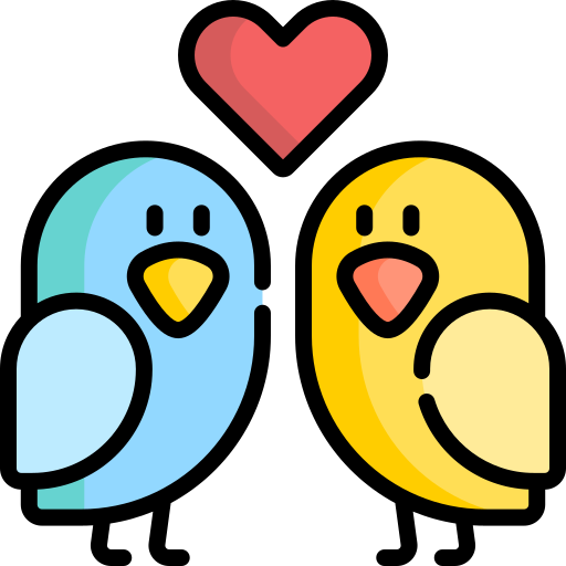 Love bird Kawaii Lineal color icon