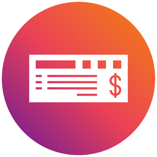 Cheque Generic gradient fill icon