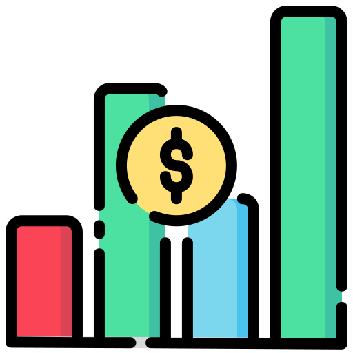 wykres pieniędzy Generic color lineal-color ikona