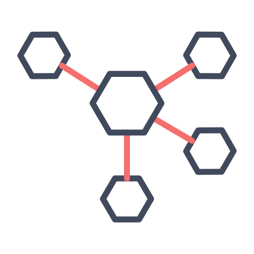 Молекула Generic color outline иконка