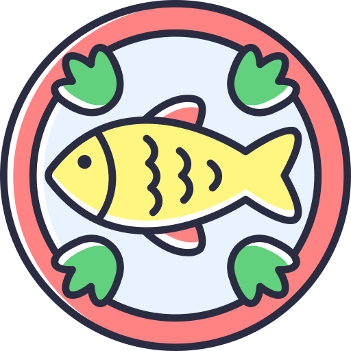 smażona ryba SBTS2018 Lineal Color ikona