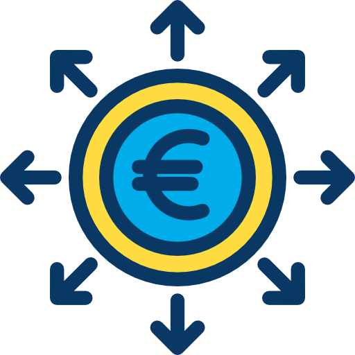 Евро Kiranshastry Lineal Color иконка