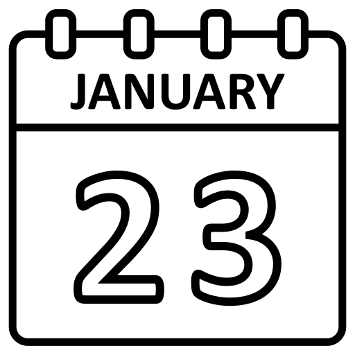 1월 Generic black outline icon