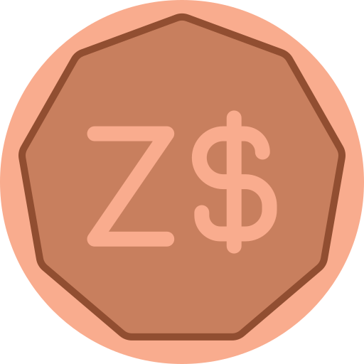 zimbabwaanse dollar munt Generic color fill icoon