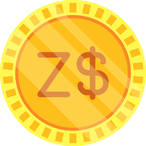 moeda do dólar do zimbábue Generic color fill Ícone