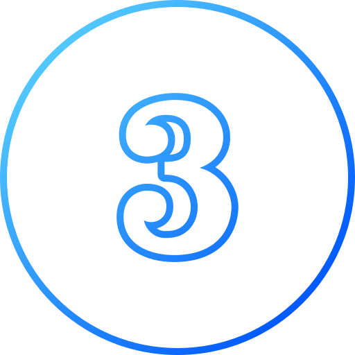 Number 3 Generic gradient outline icon