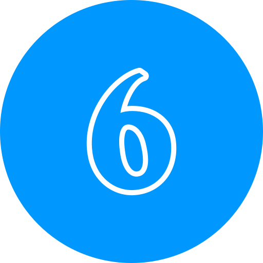 numero 6 Generic color fill icona