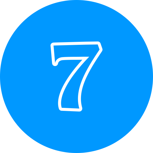 numero 7 Generic color fill icono