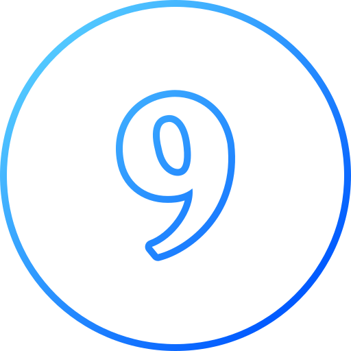 numero 9 Generic gradient outline icona