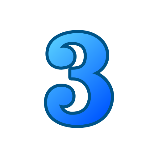 番号 3 Generic gradient lineal-color icon