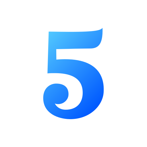 Number 5 Generic gradient fill icon