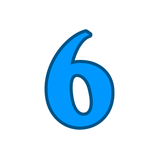 número 6 Generic color lineal-color icono